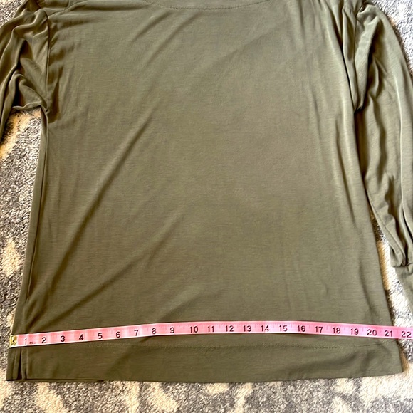 Loft Olive Green Puffy Sleeve Shirt, Women’s Size Medium - Picture 5 of 7